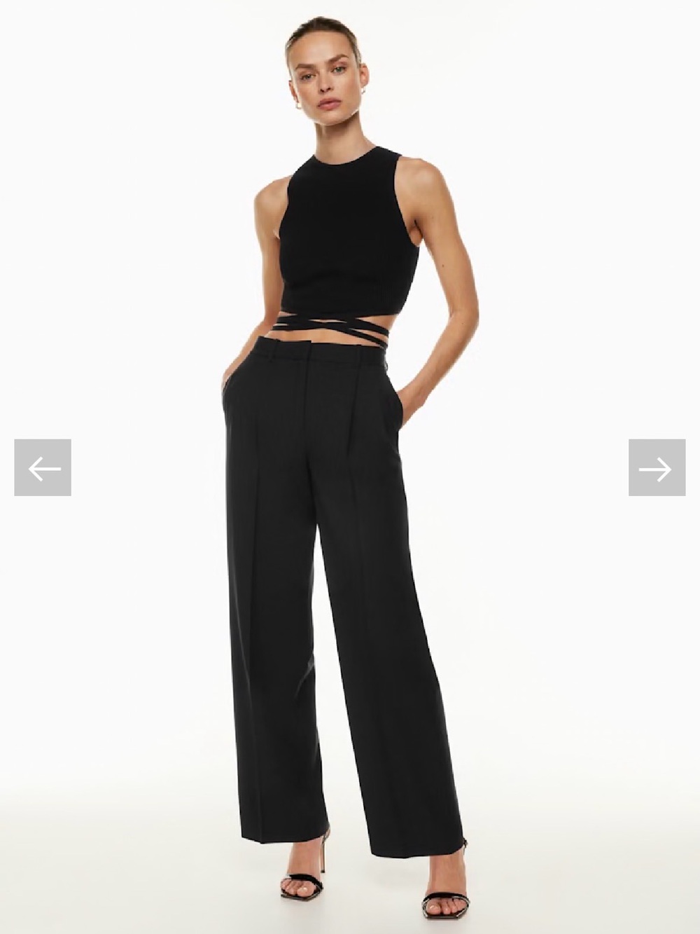 Babaton Pleated Pant, Wide Leg, Black, Size 2, Waist 14”, beautiful quality, new